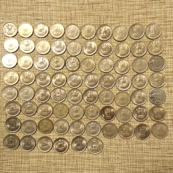 Indian vintage 25 paise Coins lot around year 1980s to 1990s - 76 coins - Picture 2 of 2
